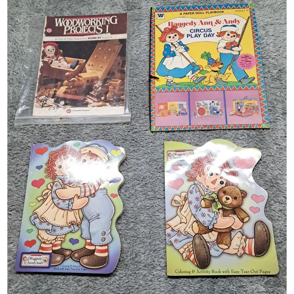 Vintage Whitman Raggedy Ann & Andy Circus Play Day Paper Dolls & Coloring Books - Picture 1 of 13